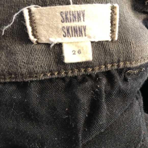 Madewell Moto Skinny Sz 26  Jeans 8” Low Rise Green Gray Zipper Pockets Edgy - Picture 9 of 10